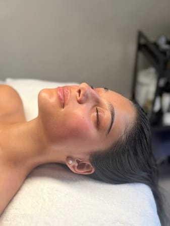 After facial sculpting session