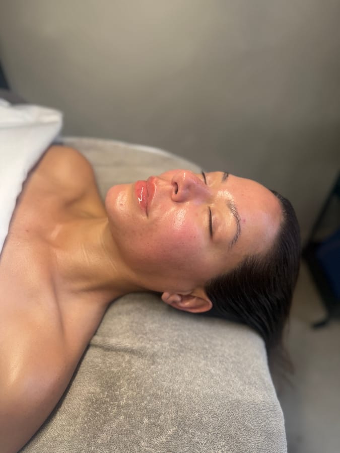 After facial sculpting session